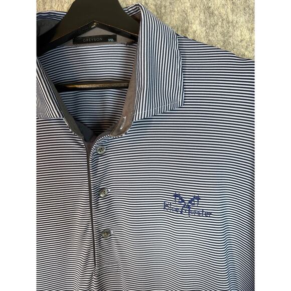 Greyson Mens Blue Monster Trump Doral Blue Stripe Performance Golf Polo - XXL - Picture 1 of 9